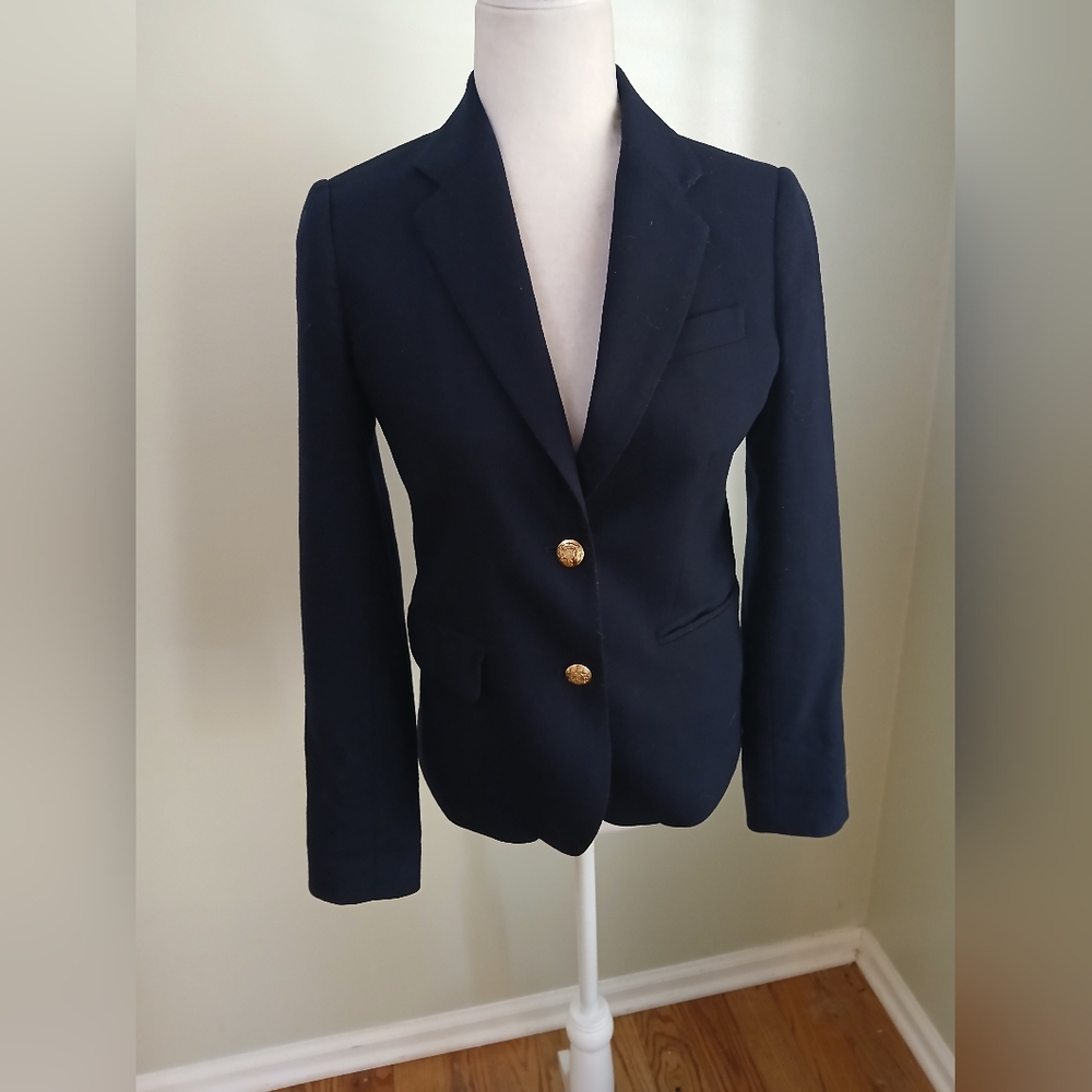 J. Crew Navy Blazer with Gold Buttons